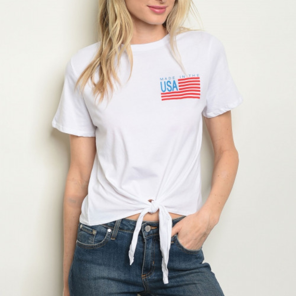 NEW!  USA Graphic Waist Tie Tee